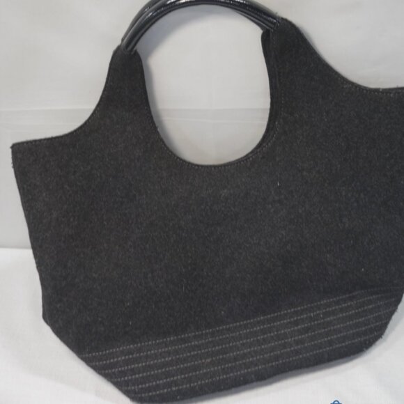 Kate Spade Walker Charcoal Wool Tate Handbag~Rare~Vintage~Classic - Picture 2 of 9